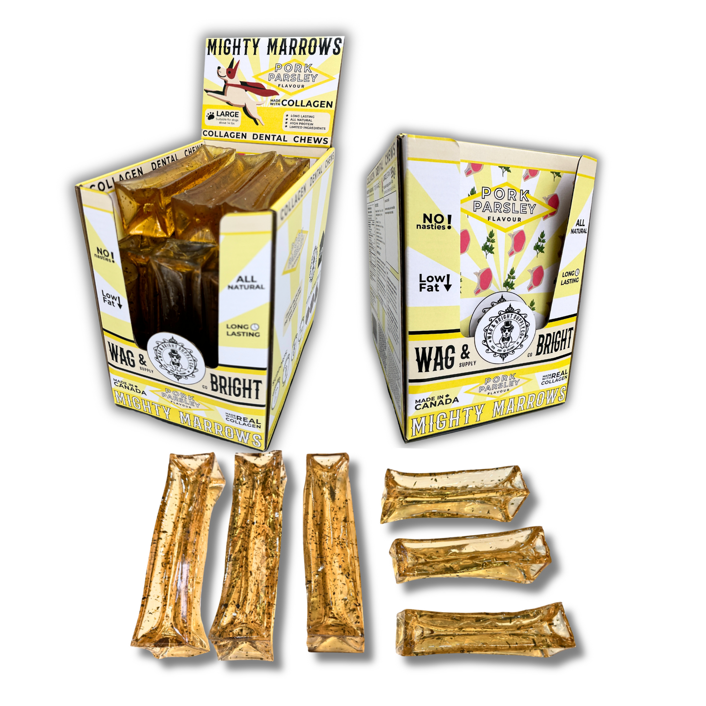 Mighty Marrows - Collagen Dental Chews - By Wag & Bright Supply