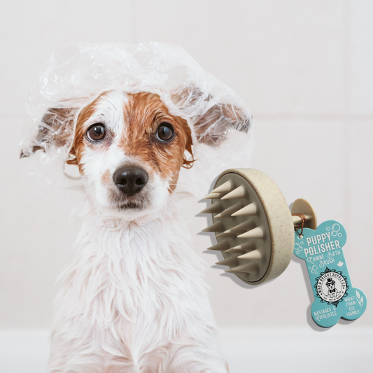 Give the ultimate spa day with a deep clean with the Puppy Polisher Silicone shampoo brush. 